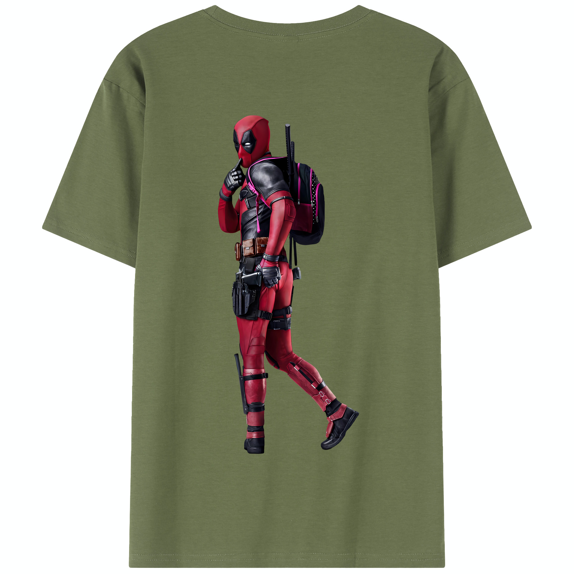 （画像用） Deadpool デッドプール 綿100％半袖Tシャツ（背面プリント）